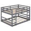 Lit superposé double au-dessus de double avec échelle, cadre de lit en bois massif pour chambre à coucher, mobilier de chambre d'amis