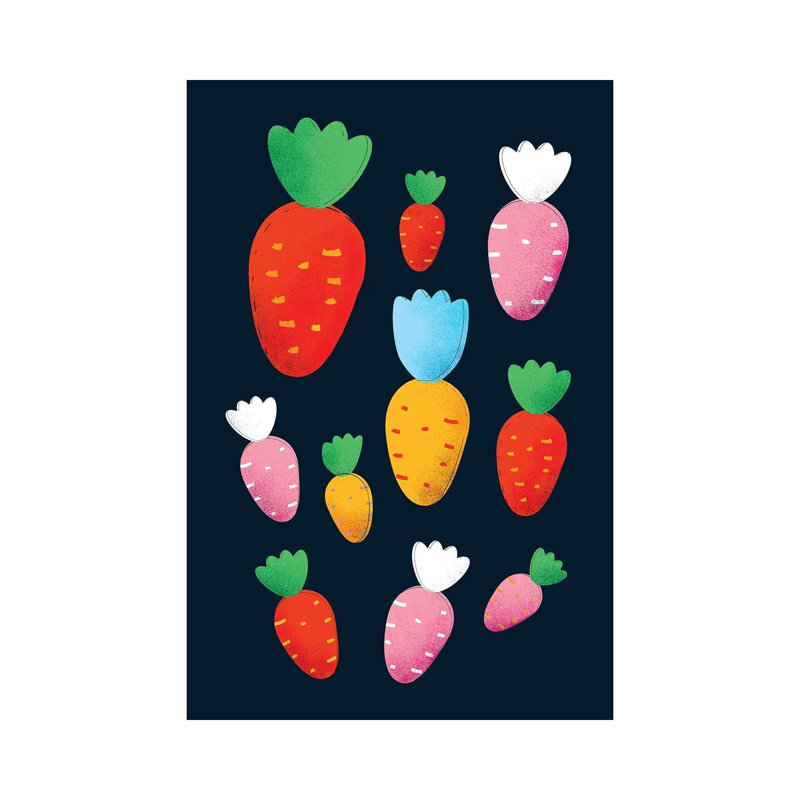 Colorful Carrots by Show Me Mars - Gallery-Wrapped Canvas Giclée on Canvas, Canvas, 20.32 cm H x 30.48 cm W