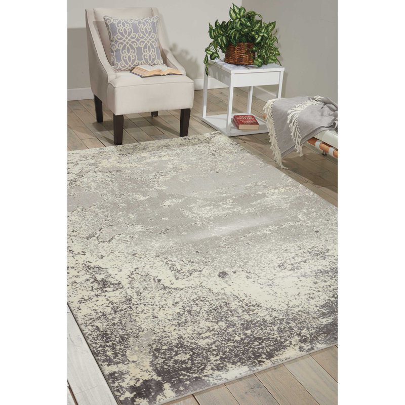 Tapis gris moderne Cannes, Rectangle 8 pi 6 po x 11 pi 6 po