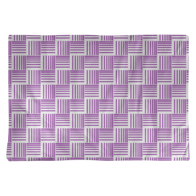 Napperon en coton à rayures de 18 po classique Baskettressées, Violet / gris, polyester