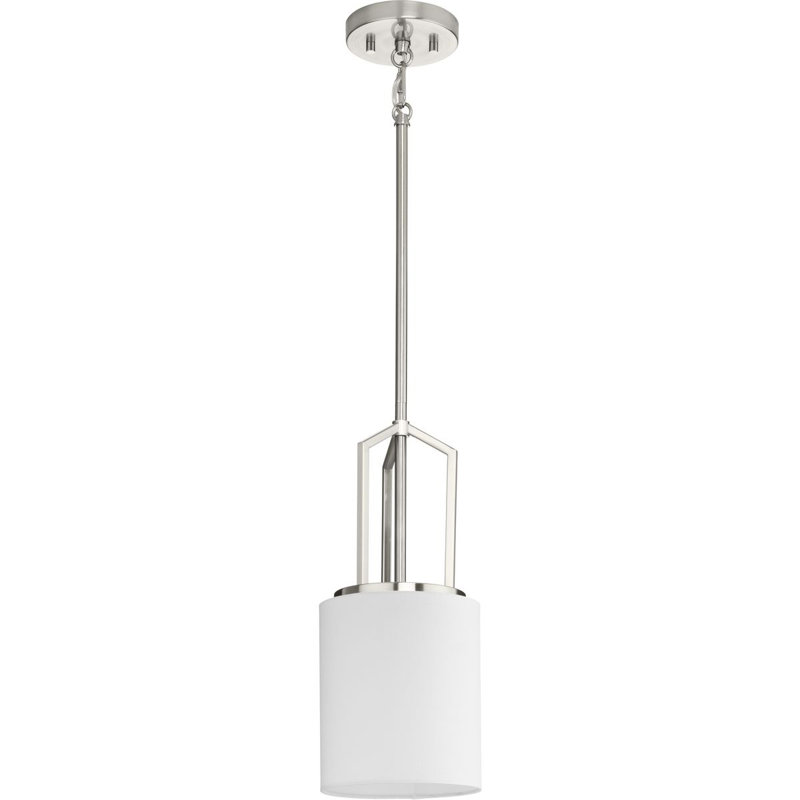 Luminaire suspendu cylindrique à 1 lumière Bellaluna, Nickel brossé