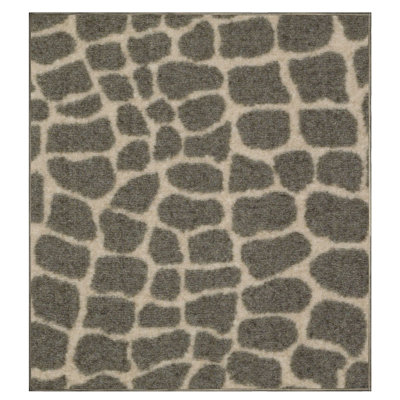 Tapis bleu sarcelle / beige à imprimé animal
