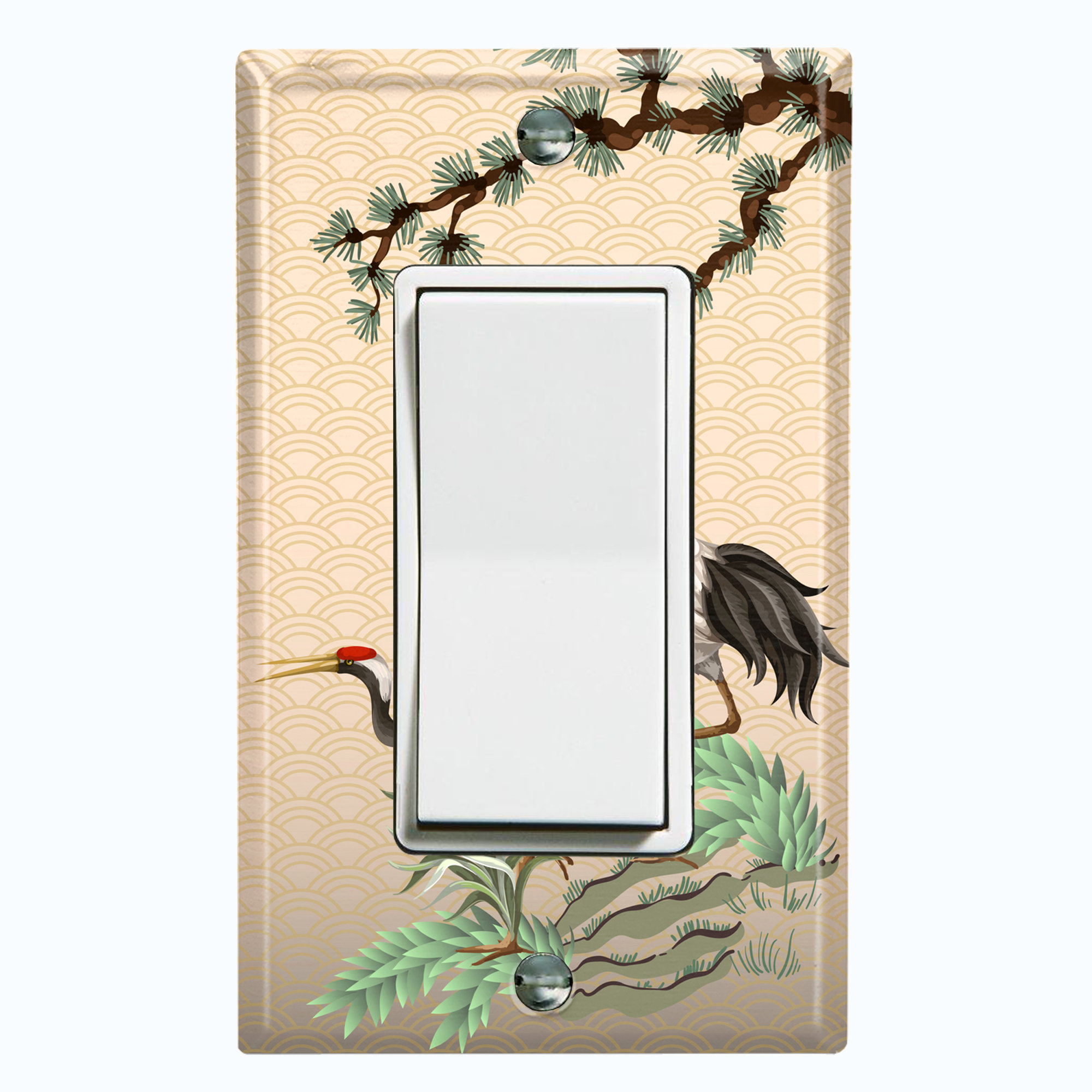 WorldAcc Metal Light Switch Plate Outlet Cover (Two Elegant White ...