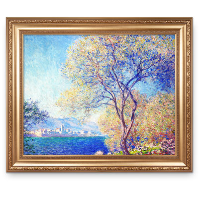 Antibes Seen from The Salis Gardens by Claude Monet  World Classic Reproductions For HomeDecor,Wide Gold Frame