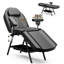 Salon Tattoo Bed with Rotatable Armrests, Adjustable 3-Section Beauty Table with Storage Shelves, Professional Massage Chair, Facial Lash Bed for Client/Esthetician (Blcak)