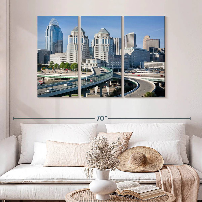 Paysage urbain de l'Ohio Cincinnati, H 32 po x l 50 po
