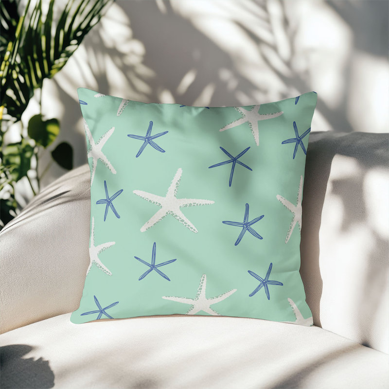 Coussin décoratif extérieur Starfish, Carré 20 po, Comme neuf