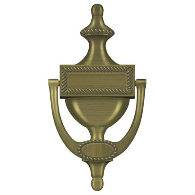 Deltana DKR75U5 Door Knocker; Victorian Rope; Antique Brass Finish