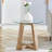 Modern And Practical Round Table: Clear Tempered Glass Top And Wood-coloured Mdf, Ideal For Living Rooms And Bedrooms