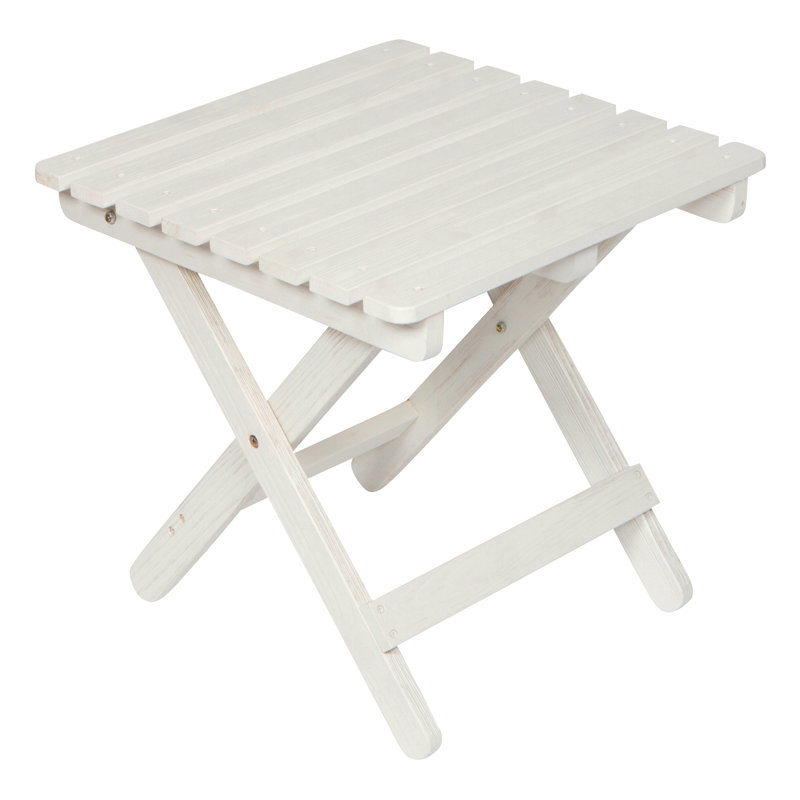  Grandview Assembled Folding Square Outdoor Side Table, Eggshell White