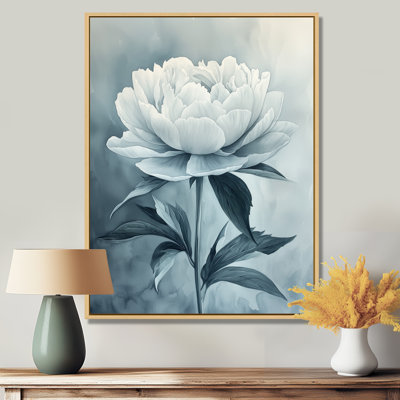 Minimalisme ombragé pivoines fleurs III - pivoines, art mural pour le salon