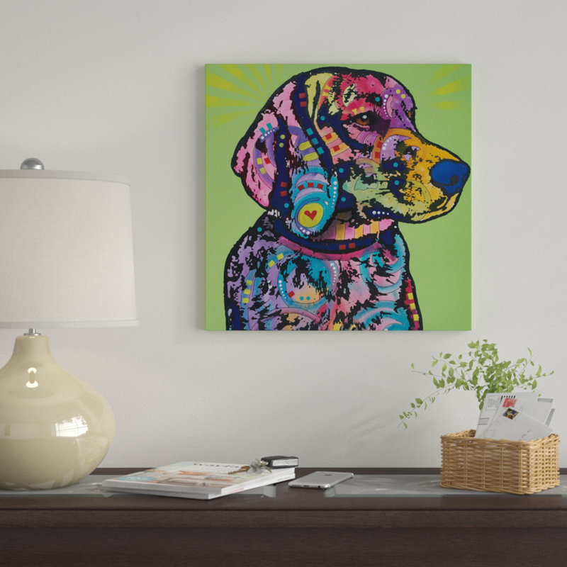 « hank b. », impression sur toile, H 12 po x l 12 po x P 1,5 po, Pas de tapis, Toile tendue