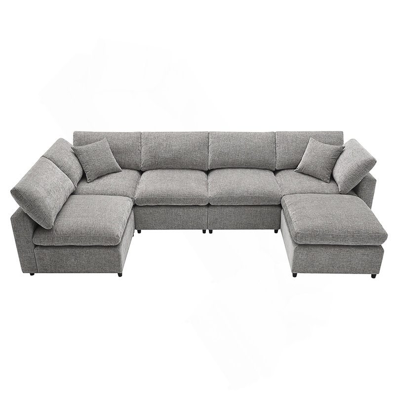 Canapé modulaire composable Kierran, Gris chenille