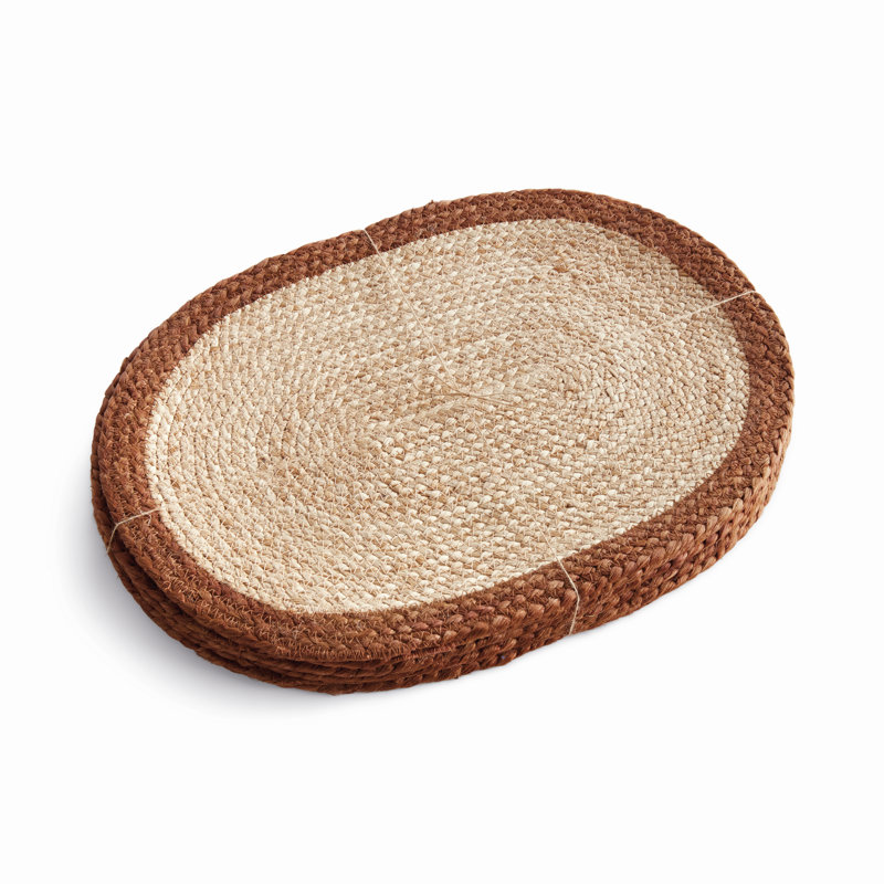 Napperon Tresse Artisan, Rouge/brun clair