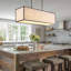Luminaire suspendu rectangulaire à 4 lumières pour îlot de cuisine Amberson