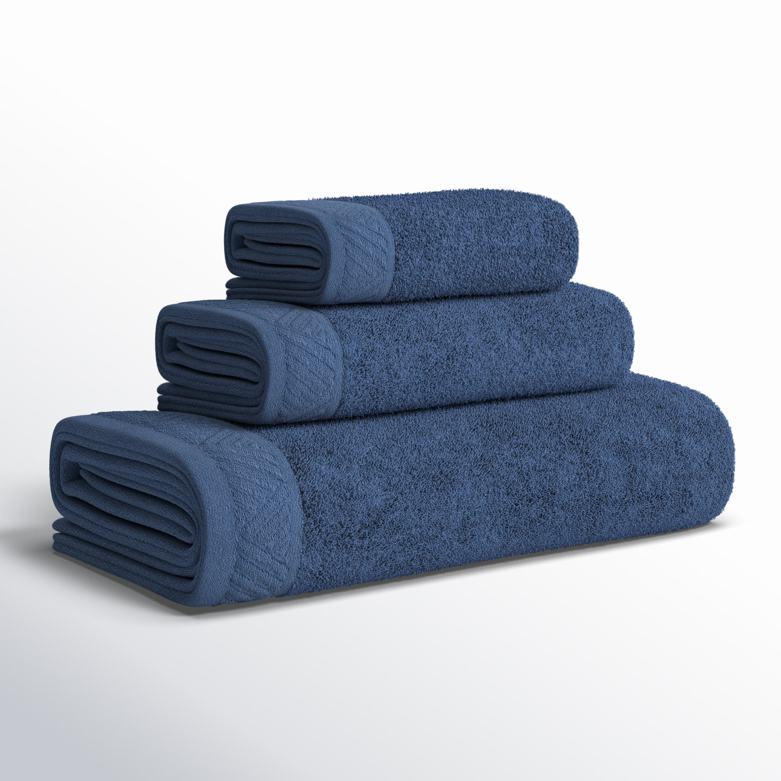 Olender 3-Piece Egyptian Cotton Towel Set, Royal Blue