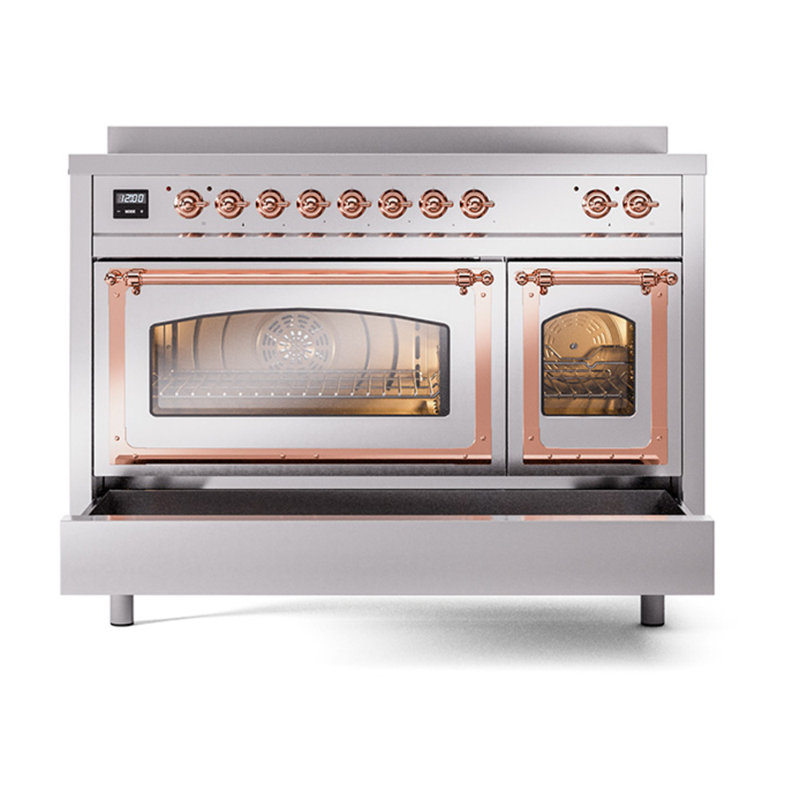 ILVE Nostalgie II Noblesse 48 po à induction, Stainless Steel/Copper