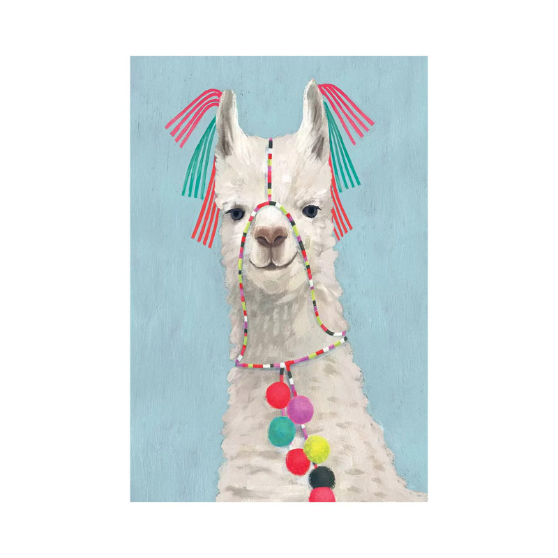 Adorned Llama II by Victoria Borges - Wrapped Canvas Print, 20.32 cm H x 30.48 cm W