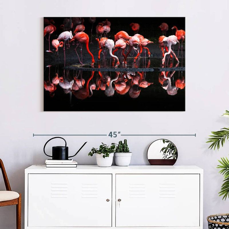 Flamingo Reflections, 30" H x 45" W