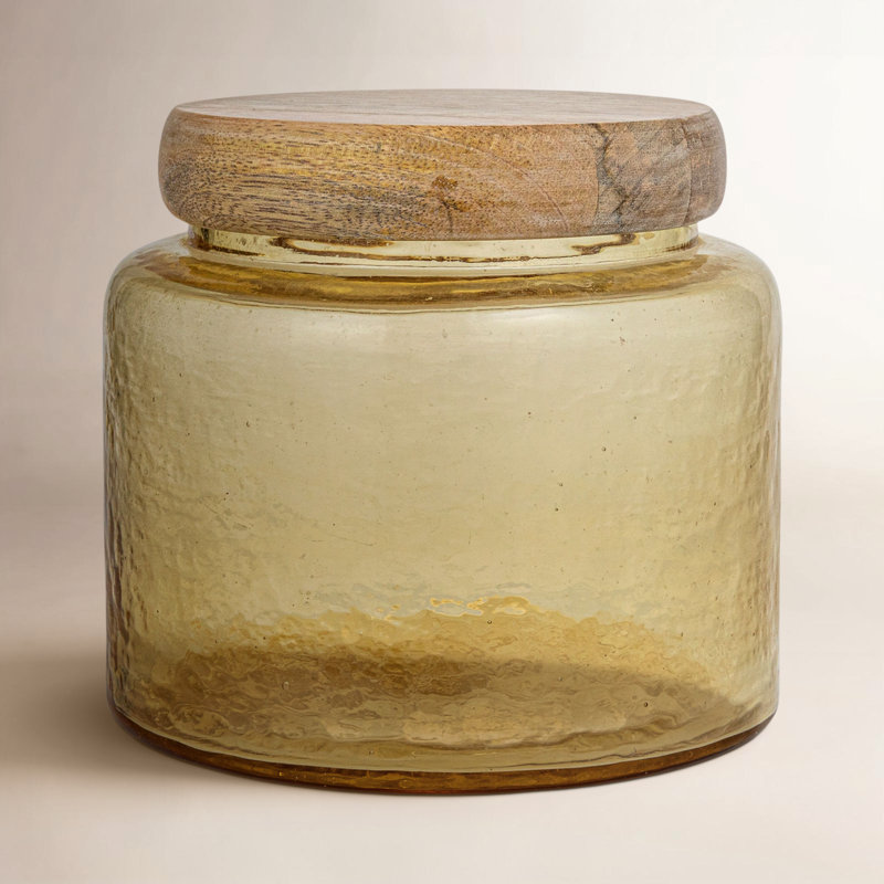 Kepner Handmade Glass Jar, 5.5" H x 6" W x 6" D