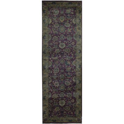 Hand-Knotted High-Quality Red Runner