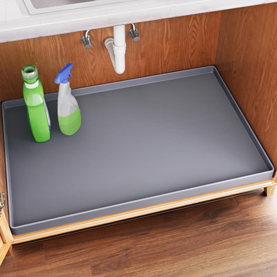 Waterproof Under Sink Mat 34" x 22" Shelf Liner for Kitchen and Bathroom