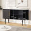 Buffet 55 "avec portes coulissantes cannelées, armoire de rangement Tambour avec tablettes-97261550