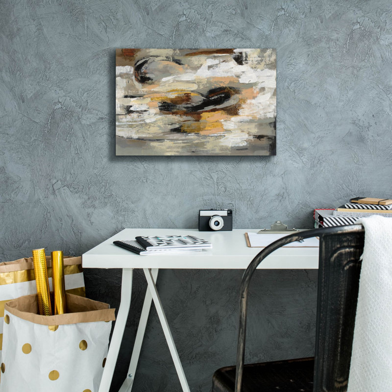 «Epic Graffiti« Neutral Abstract »par Silvia Vassileva, art mural sur toile, 18 po x 12 po, H 12 po x l 18 po