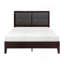 Mobilier de chambre à coucher contemporain avec tête de lit tapissier en similicuir à finition espresso 1pc