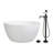 Kingston Arcticstone 45-Inch Solid Surface Round Double Ended Freestanding Tub With Faucet Combo And Drain-114103759