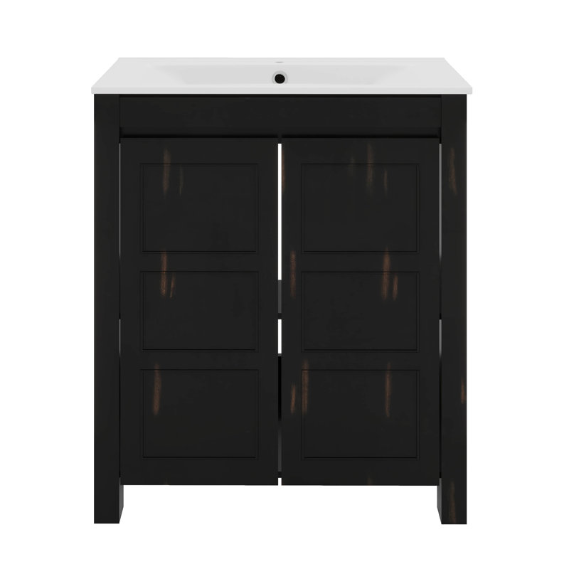 Meuble-lavabo 30 po avec lavabo en céramique, Espresso