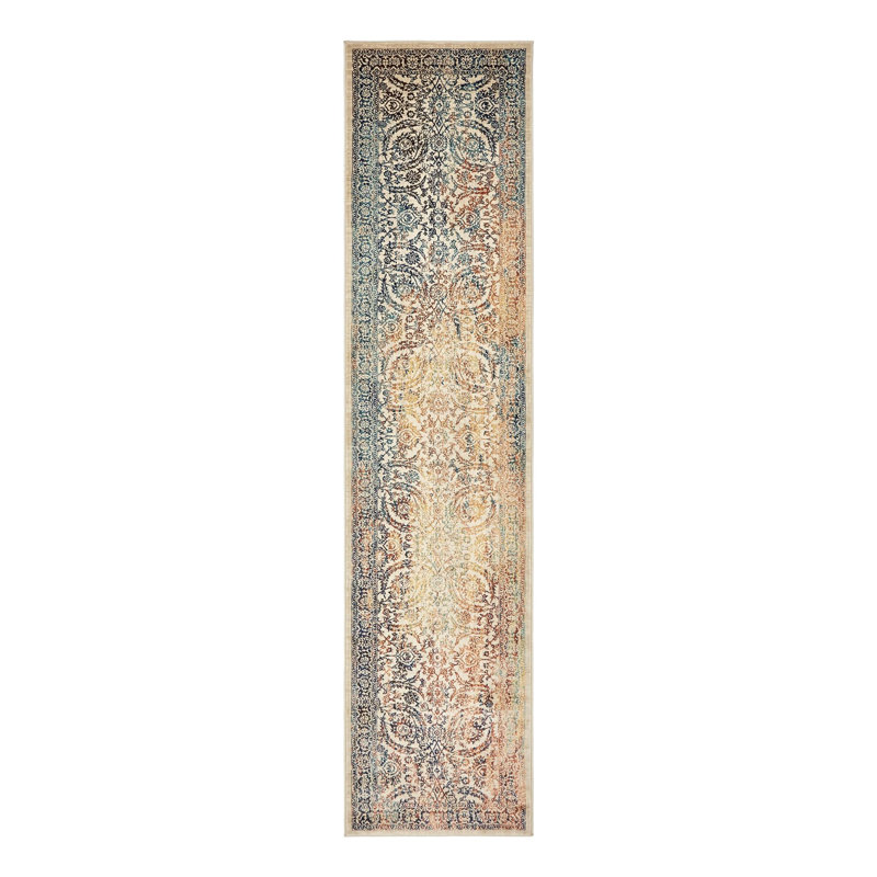 Tapis oriental beige Wimpole, Tapis de couloir 3 pi x 13 pi 1 po