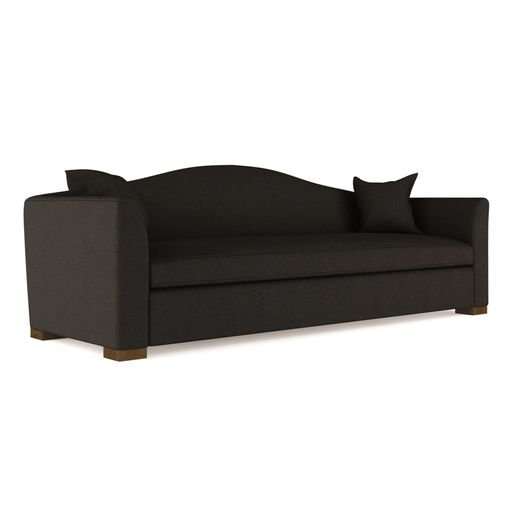 Horatio Camelback Taper Curved-Arm Sofa, Box Weave Linen Alabaster, 33" H x 96" W x 36" D, Weathered