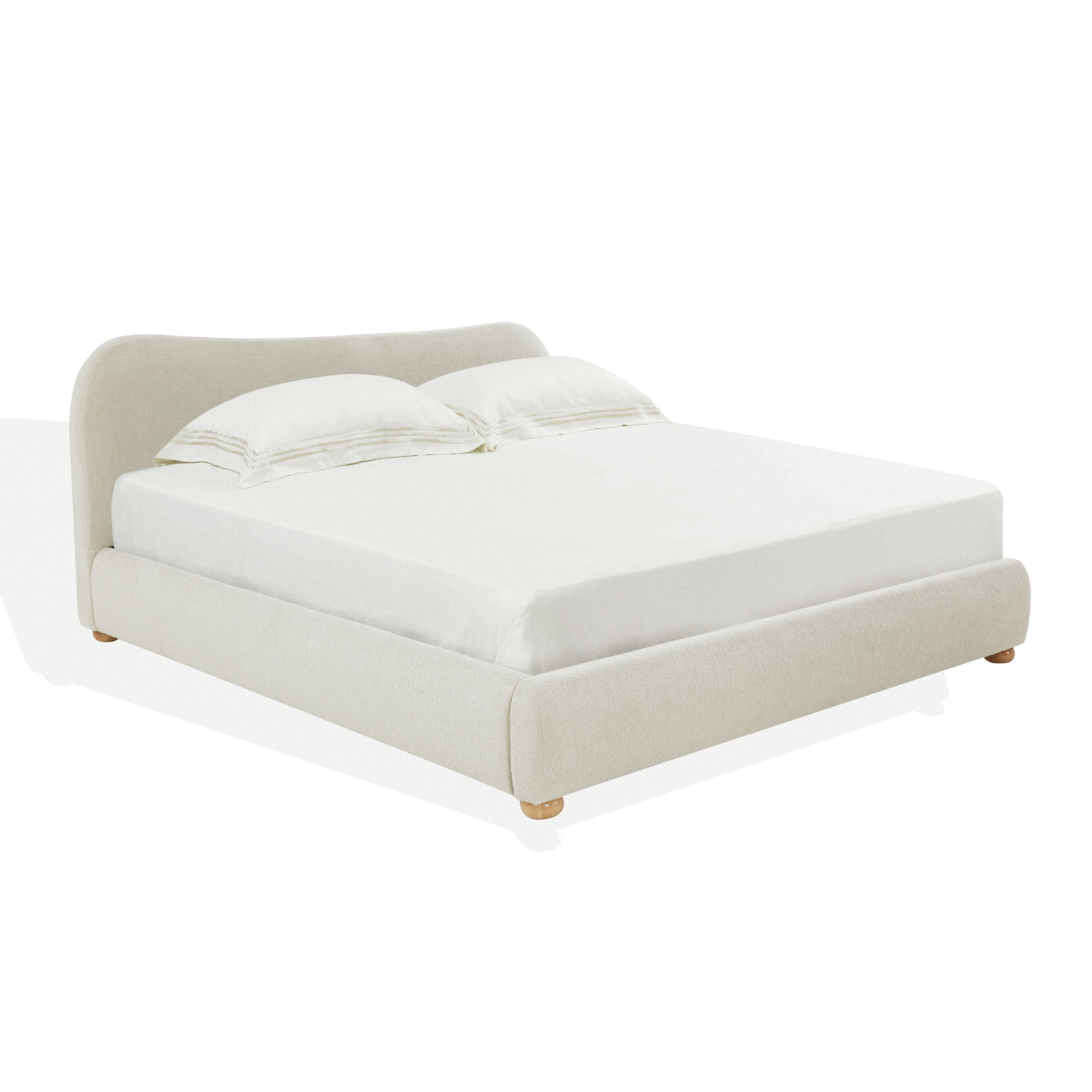 Liza Upholstered Bed, Queen, Taupe Boucle