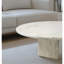 Table basse ronde en marbre blanc semi-poli blanc, H 27,6 po x H 12,6 po / H 32 cm, table basse à profil bas, table de salon, pierre naturelle, marbre véritable, marbre véritable-362036708-362036731