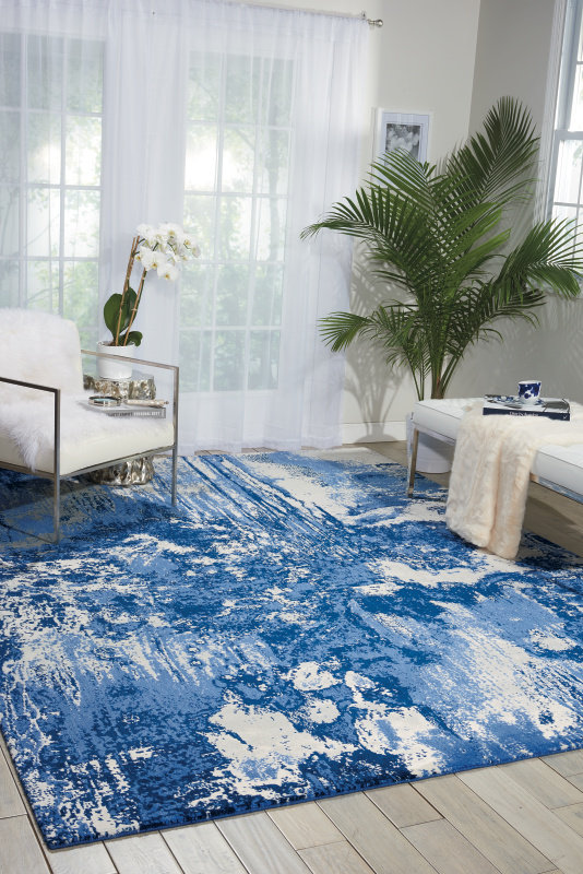 Haseltine Viscose Abstract Indoor Rug, Rectangle 7'9" x 9'9"