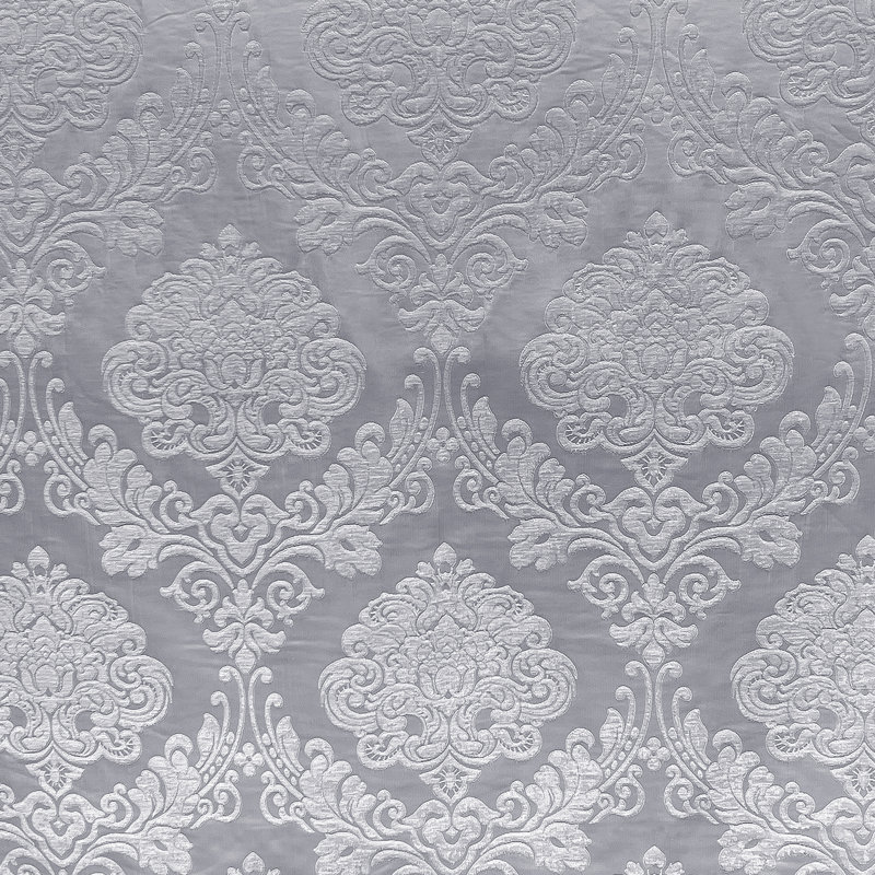 Tonal Damask Chenille | Casino Fabric, Silver