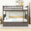 Élégant lit superposé double au-dessus d'un lit double avec gigogne simple et caractéristiques de convertibilité-1124289482
