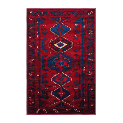 Tapis rouge turc lavable à la machine