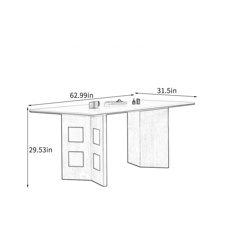 Dining Table with Multiple Excellent Features., 29.53"H x 62.99"L x 31.5"W