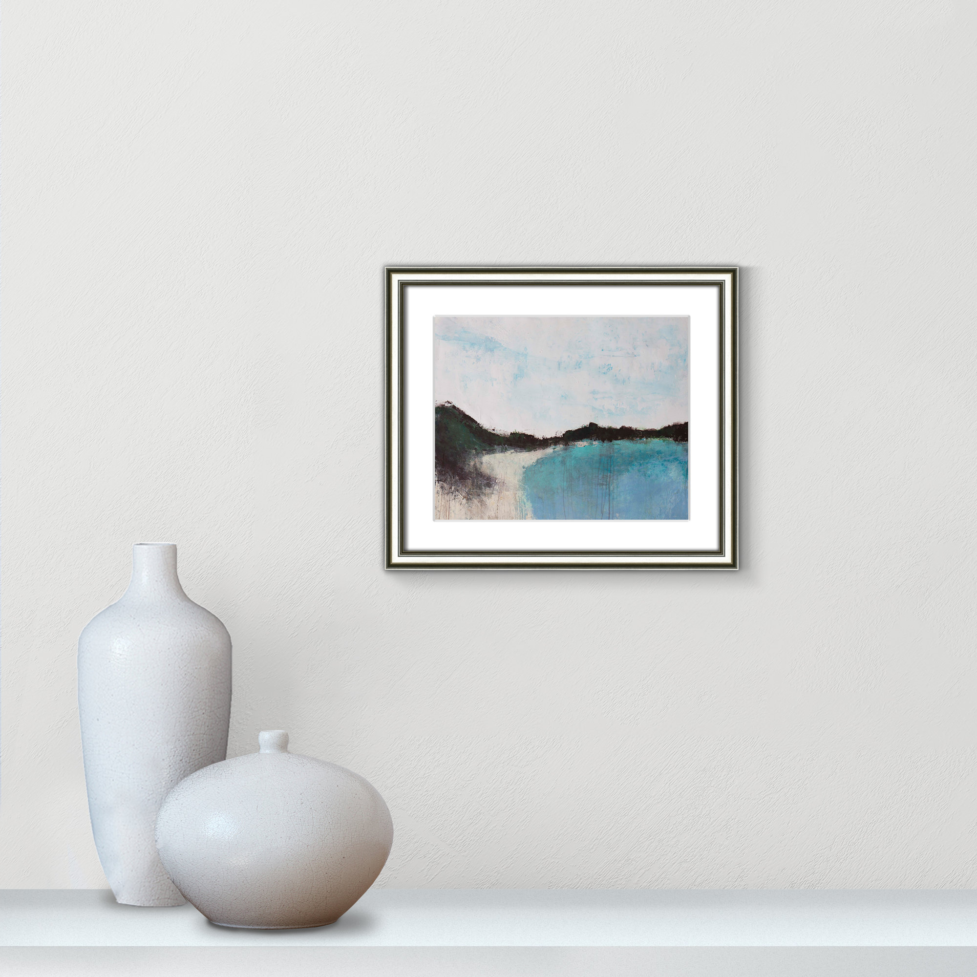 Mountainside Lakeview III by Filippo Ioco - Print, 14.25" H x 16.25" W x 0.75" D, Silver Framed