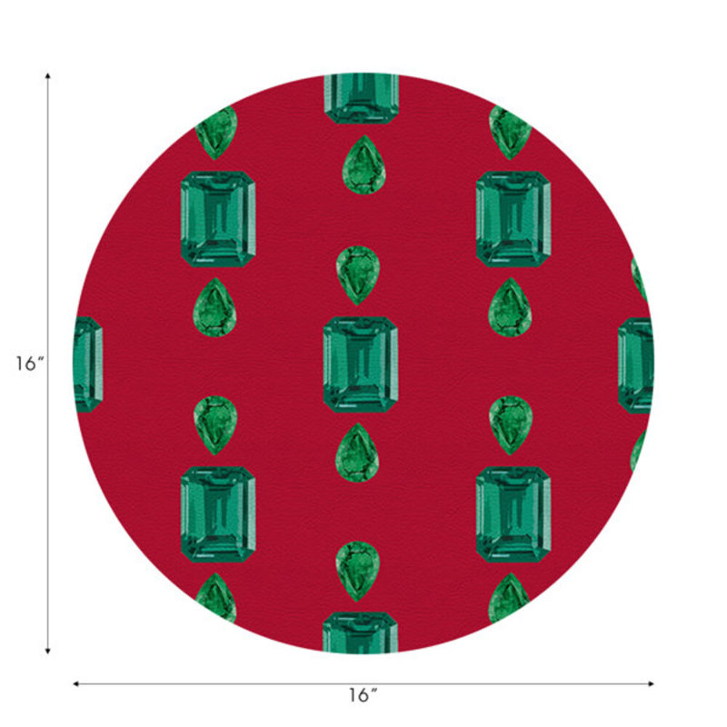 Napperon Gem Emeralds, Rouge, Émeraudes