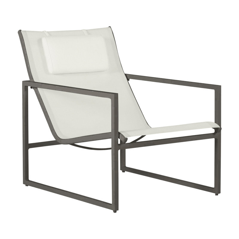 Serenata Sling Easy Lounge Chair, Gray/Gray Sling, Welt, Natural White