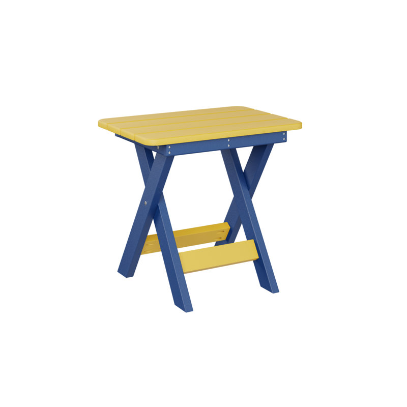 Berlin Gardens Folding End Table, Pacific Blue, Sunburst Yellow