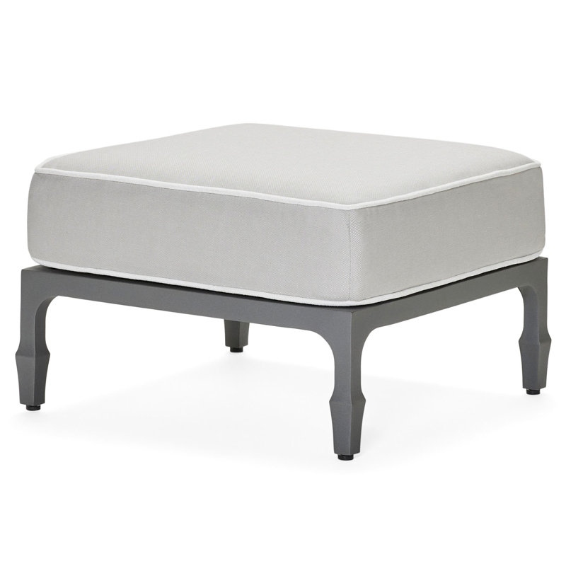 Alberti Outdoor Ottoman, Graphite, Pique Gravel