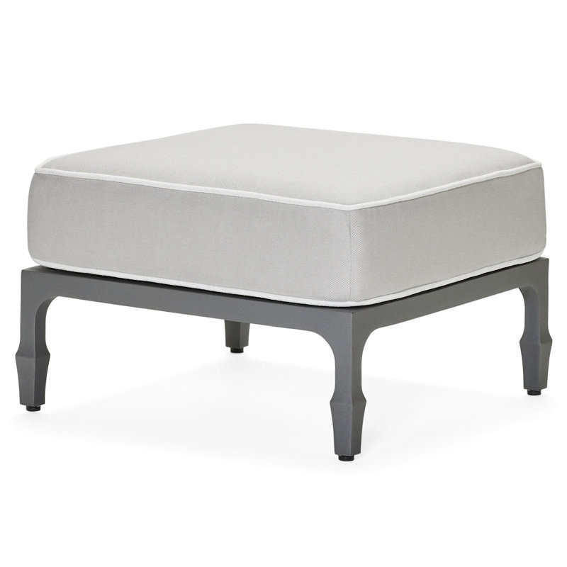 Alberti Outdoor Ottoman, Fife Bark, Matte White