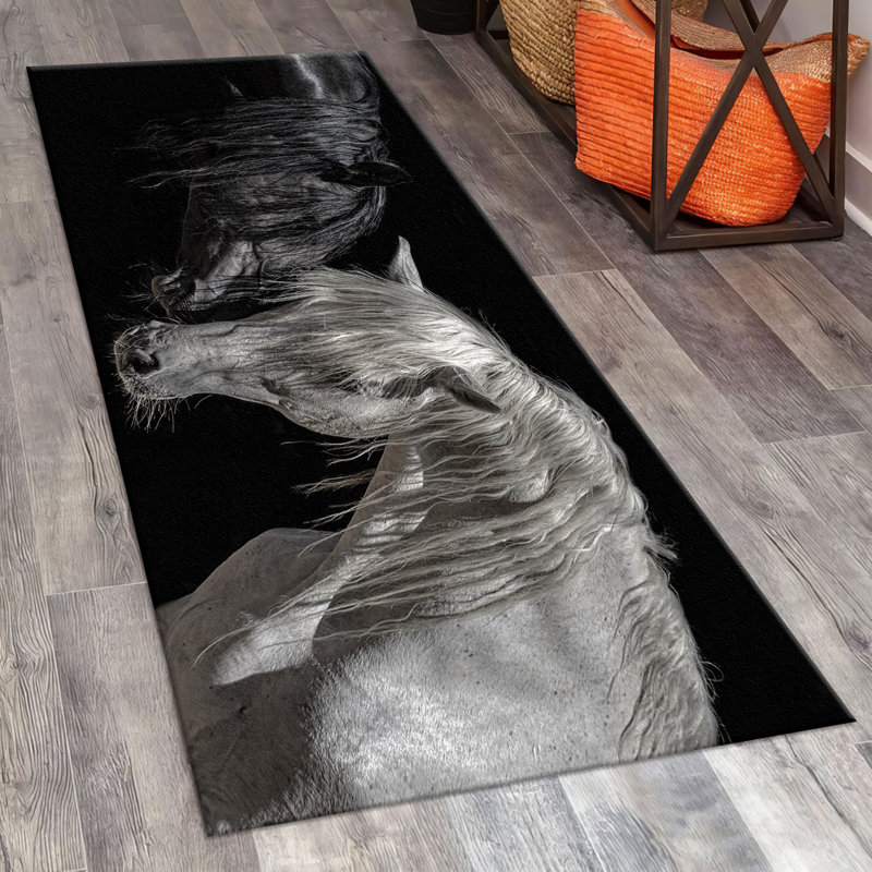 Contemporary Soft Pile Printed Rug with a Mesmerizing Geometric Design Ideal for Adding a Touch of Elegance to Living Spaces
