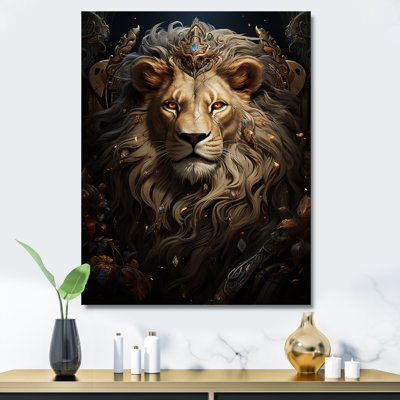 Lion, art mural sur toile, reproduction de portrait d'un animal sauvage Regal