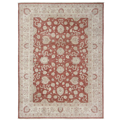 Daugherty Hand Knotted 9x12 Rust Rug