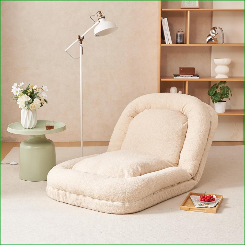 Convertible Sofa Bed with 18 Adjustable Positions - Multifunctional Triple Fold Down | Beige | Seat Depth 42.5, Beige Fabric